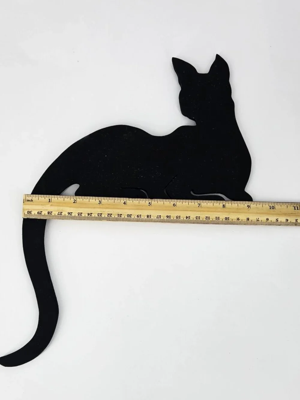 Pair VTG Silhouette Black Cats Door Topper Handmade Wood Doorframe Decor Hangers